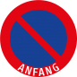 Parken verboten "Anfang"