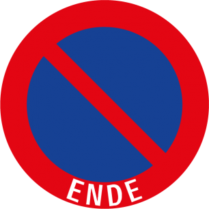 Parken verboten "Ende"