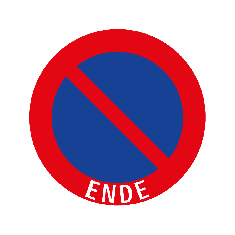 Parken verboten "Ende"