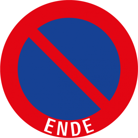 Parken verboten "Ende"