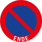 Parken verboten "Ende"