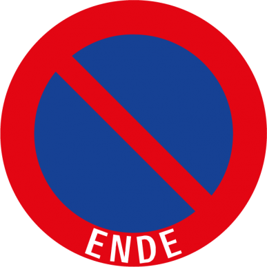 Parken verboten "Ende"