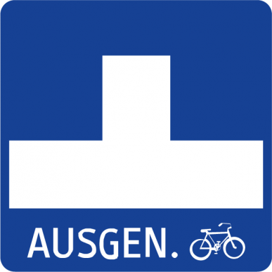 Sackgasse inkl. Schriftzug "AUSGEN. Rad"