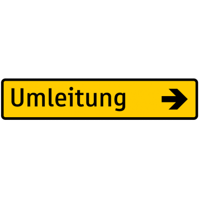 Umleitung Wegweiser einzeilig