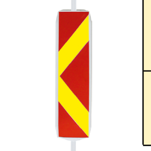 KLEMMFIX - Wendebake beidseitig (rechts, links) Folie Typ 3, rot-gelb, Winkelform