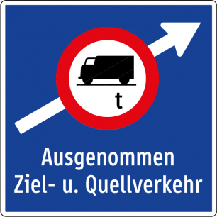 Hinweis auf Beschränkungen (Autobahnen)