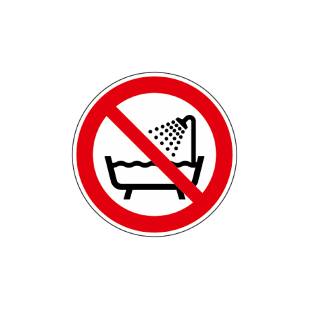 Verbot, dieses Gerät in der Badewanne, Dusche oder mit Wasser gefülltem Becken zu benutzen
