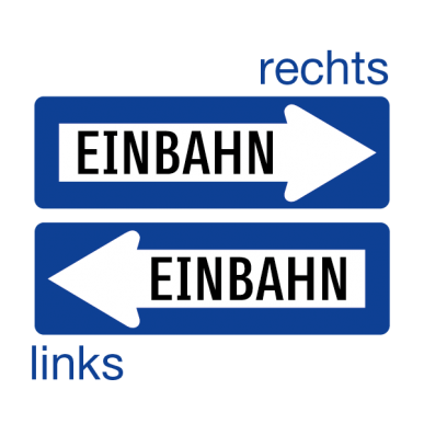 Einbahnstraße links Typ 1 - Bauausführung