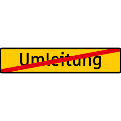 Umleitung Ende Wegweiser Typ 1 - Bauausführung