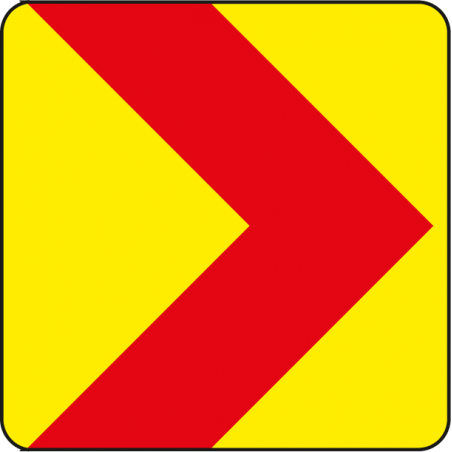 quadratische Leitwinkel mit fluoreszierender Folie gelb/rot