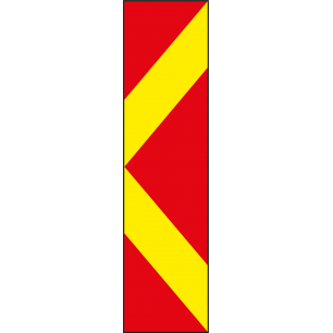 Leitbaken (Winkelform) rot/gelb mit fluoreszierender Folie