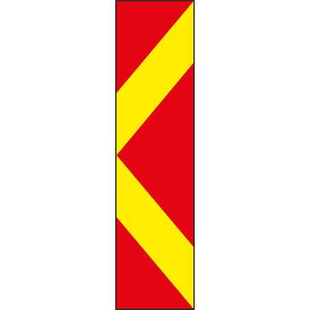 Leitbaken (Winkelform) rot/gelb mit fluoreszierender Folie