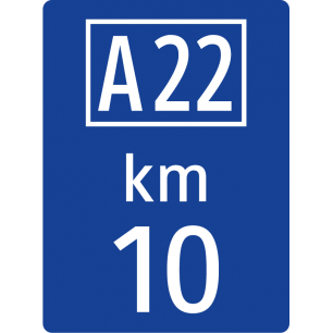 Kilometertafel für Autobahnen (alle 10km)