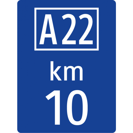 Kilometertafel für Autobahnen (alle 10km)