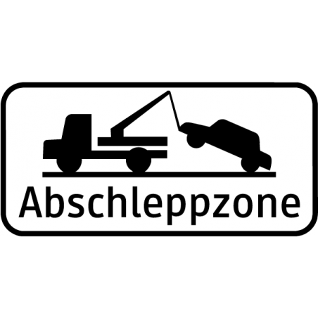 Zusatztafeln - Abschleppzone