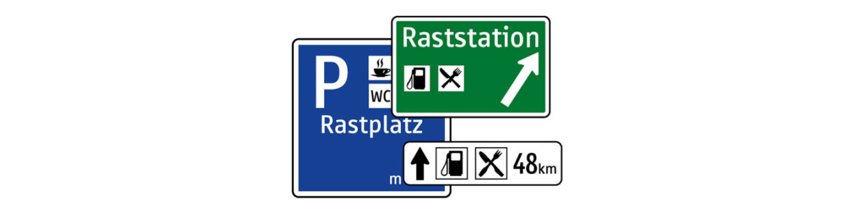 Hinweiszeichen - Autobahntafeln gem. RVS