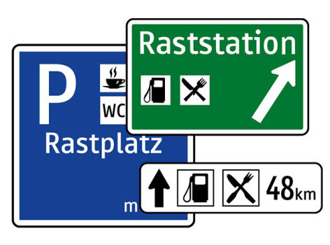 Hinweiszeichen - Autobahntafeln gem. RVS