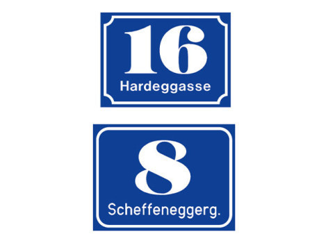 Straßenbezeichnungs- Hausnummernschilder