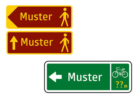 Radwegweiser - Fußwegweiser